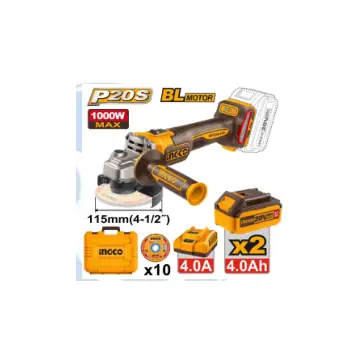 Amoladora 20V BL- 1000w-3000-6000- 9000rpm con 2 baterias 4a y cargador, en maletin