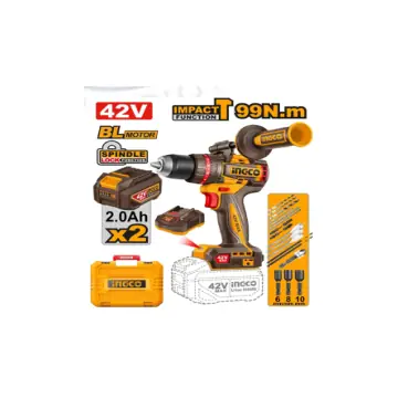 Taladro 20V 96n bl42v con bateria y cargador-con brocas - maletin plastico- mandril 13mm -2000rpm