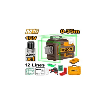 Nivel lasser 16V 12 lineas con 1 bateria y cargador en un maletin